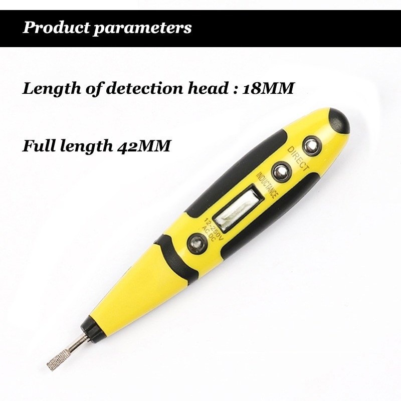 AC DC 12 250V Tester digital creion Tester Detector de tensiune electrică Pen Display LCD Șurubelniță pentru instrumente electrician