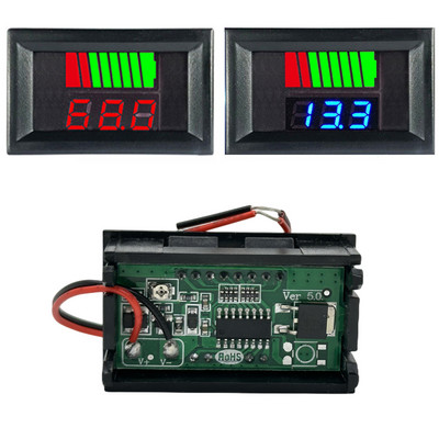 Indicator de nivel de încărcare a bateriei auto 12V 24V 36V 48V 60V 72V Contor de capacitate a bateriei cu litiu Tester Display Tester LED Voltmetru