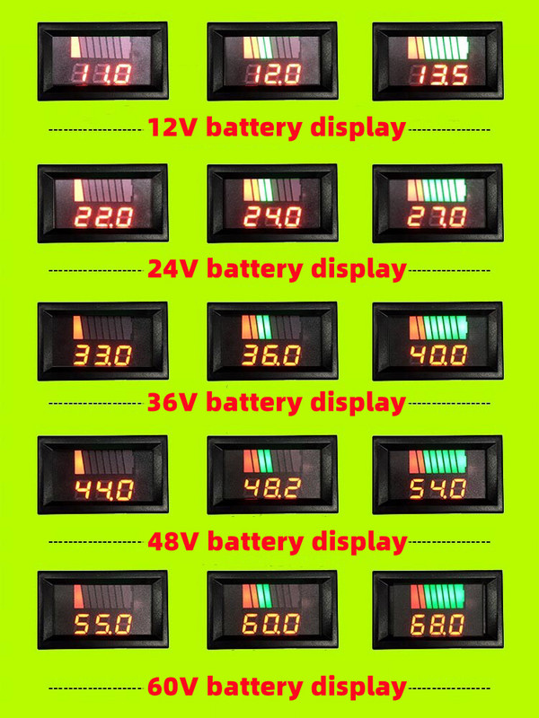 Indikator napunjenosti akumulatora automobila 12V 24V 36V 48V 60V 72V Mjerač kapaciteta litijske baterije Tester Zaslon LED Tester Voltmetar
