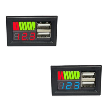 DC 12V-24V Li-ion Lead Acid Meter 3S-7S Battery Capacity IndicatorDigital Voltmeter 5V 2,4A USB Voltage Capacity Tester