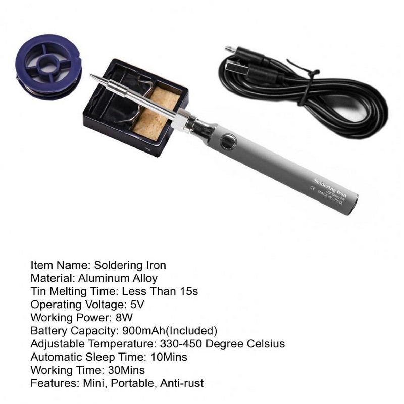 Vezeték nélküli hegesztőeszköz automatikus alvó üzemmód barkácsolás akkumulátoros hegesztő forrasztópáka Újratölthető 5V 8W elektromos hegesztő forrasztópáka