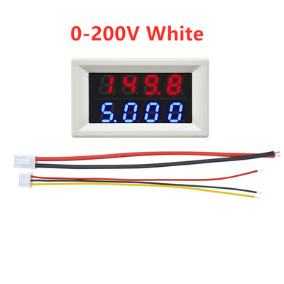 DC 100V 200V 500V 10A Digitális Voltmérő Ampermérő Kék Piros 0-500V Feszültségmérő Auto Car Mobile Power Feszültségvizsgáló érzékelő