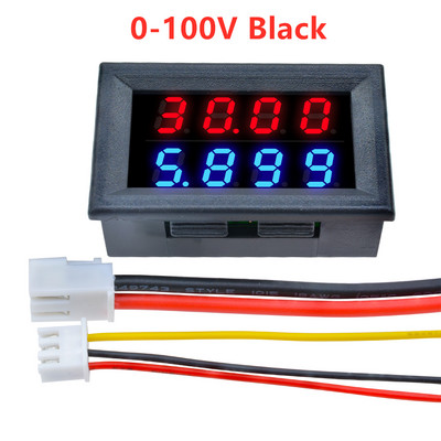 DC 100V 200V 500V 10A Digitális Voltmérő Ampermérő Kék Piros 0-500V Feszültségmérő Auto Car Mobile Power Feszültségvizsgáló érzékelő