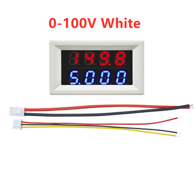 DC 100V 200V 500V 10A Digitális Voltmérő Ampermérő Kék Piros 0-500V Feszültségmérő Auto Car Mobile Power Feszültségvizsgáló érzékelő
