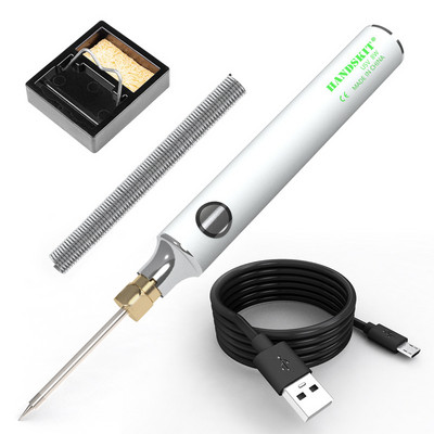 USB įkrovimo lituoklis 5V 8W reguliuojamos temperatūros elektrinis lituoklio komplektas su stovo litavimo viela
