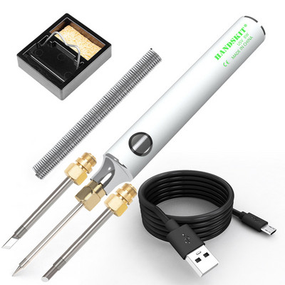 USB įkrovimo lituoklis 5V 8W reguliuojamos temperatūros elektrinis lituoklio komplektas su stovo litavimo viela