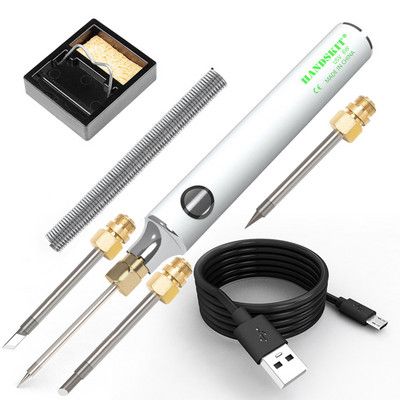 USB įkrovimo lituoklis 5V 8W reguliuojamos temperatūros elektrinis lituoklio komplektas su stovo litavimo viela