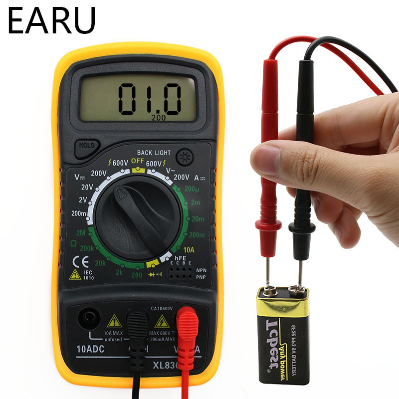 Kaasaskantav digitaalne multimeeter taustvalgus AC/DC ampermeeter Voltmeeter Ohm Tester XL830L käeshoitav LCD multimeetri pinge vool