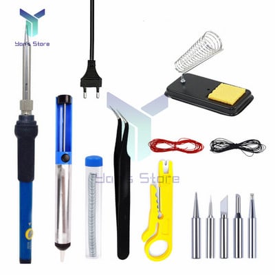 Kit fier de lipit electric 60W Afișaj digital LCD Temperatură reglabilă 220V/110V Set de instrumente pentru stilou de lipit Set de instrumente de sudare