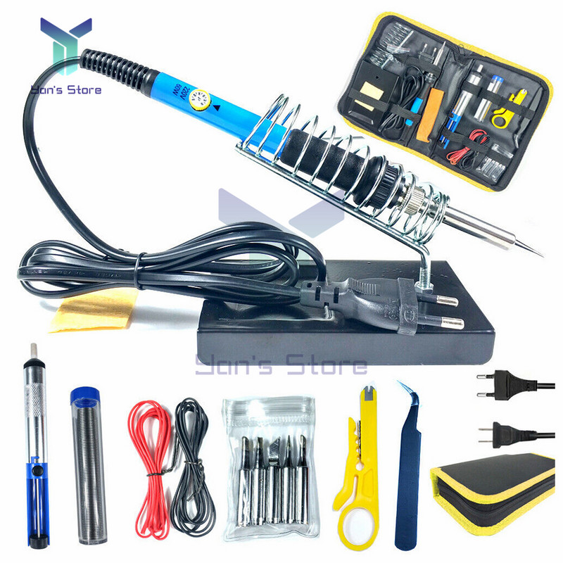 Kit fier de lipit electric 60W Afișaj digital LCD Temperatură reglabilă 220V/110V Set de instrumente pentru stilou de lipit Set de instrumente de sudare