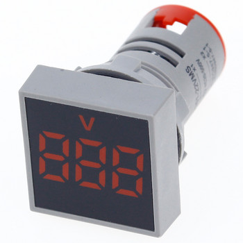 Ενδεικτική λυχνία LED ψηφιακού μετρητή τάσης 22mm AC 60-500V Voltmeter Square Panel