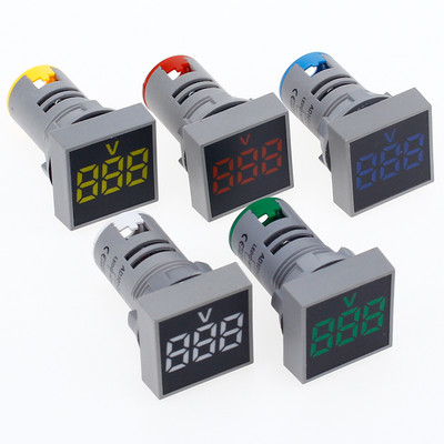 22MM AC 60-500V волтметър с квадратен панел LED цифров индикатор за измерване на напрежение