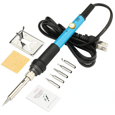 Σετ κολλητήρι, πλήρες σετ 60W 110V Soldering Welding Iron - Ρυθμιζόμενη θερμοκρασία, Electric Solder Welding Tool 5pcs Tips