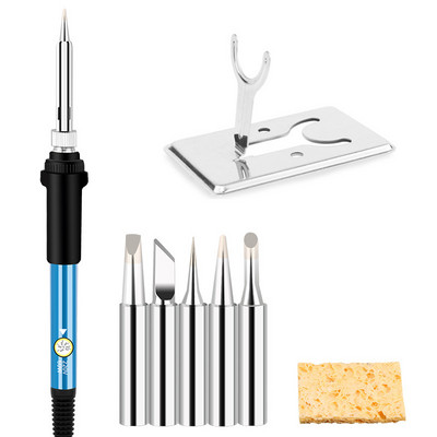 Lodāmura komplekts, pilns komplekts 60W 110V lodāmurs - regulējama temperatūra, elektriskā lodēšanas metināšanas rīks 5gab uzgaļi