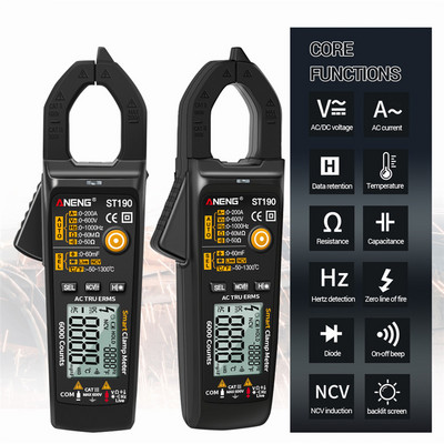 ANENG ST190 Kliešťový multimeter 6000 počítaní True RMS digitálny profesionálny multimeter AC prúdový tester kliešťový tester voltmeter automatický rozsah