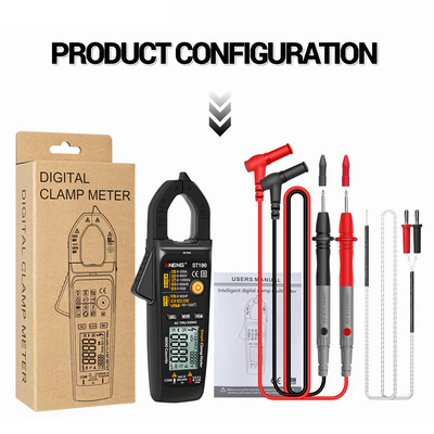 ANENG ST190 klambrimõõtur 6000 loeb tõelist RMS-i digitaalne professionaalne multimeeter vahelduvvoolu klambritester meetrit voltmeetri automaatne ulatus