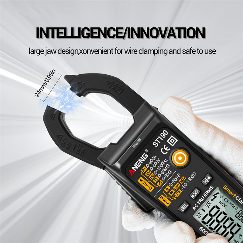 ANENG ST190 klambrimõõtur 6000 loeb tõelist RMS-i digitaalne professionaalne multimeeter vahelduvvoolu klambritester meetrit voltmeetri automaatne ulatus