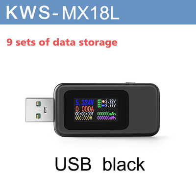 Krāsu displeja USB testeris 0–6,5 A strāvas 4–30 V sprieguma USB lādētāja testeris Laika displejs mobilā strāvas detektora akumulatora pārbaude