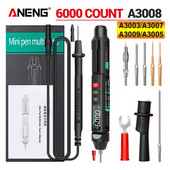 A3008 skaitmeninis multimetras automatinis išmanusis jutiklinis rašiklio testeris 6000 skaičiuoja nekontaktinės įtampos varžos talpos Hz tikrinimo įrankis