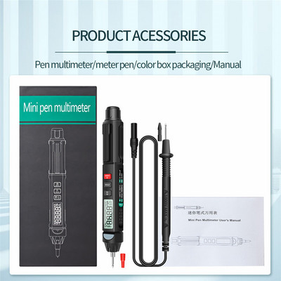 A3008 skaitmeninis multimetras automatinis išmanusis jutiklinis rašiklio testeris 6000 skaičiuoja nekontaktinės įtampos varžos talpos Hz tikrinimo įrankis