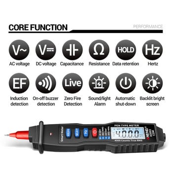 A3003 Цифров мултиметър Писалка 4000 броя Измервател на електрически капацитет AC/DC Измервател на напрежение Цифров волтметър Електрически индикатор