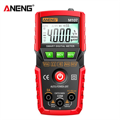 ANENG M107/M108 High Precision 4000 Counts Έξυπνο ψηφιακό πολύμετρο LCD αντίστασης NCV DC AC Τάση μετρητή ρεύματος