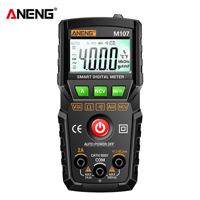 ANENG M107/M108 High Precision 4000 Counts Έξυπνο ψηφιακό πολύμετρο LCD αντίστασης NCV DC AC Τάση μετρητή ρεύματος