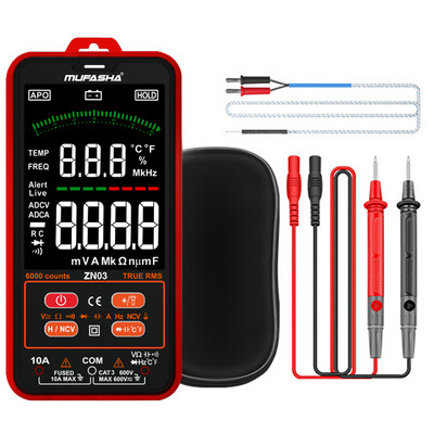 MUFASHA Multimeter Professional 6000 Skaitās HD krāsu ekrāns Īpaši plāns inteliģents OHM NCV sprieguma mērītājs