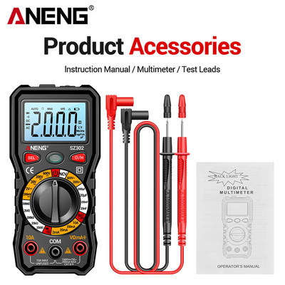 SZ301 SZ302Digitális multiméter ellenállás kapacitása 2000 számláló Intelligens digitális multiméter tesztelő nagy pontosságú elektromos szerszámok
