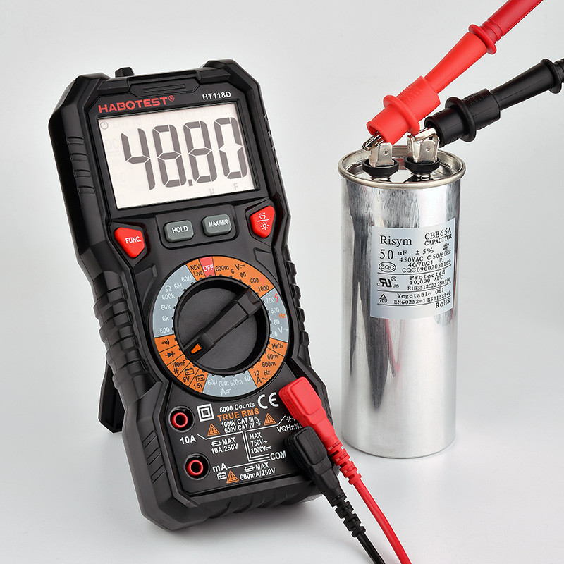 HABOTEST HT113 multiméter digitális professzionális 600V uA mA AC DC Ohm dióda hangjelző kondenzátor feszültség jelző multiméter teszter