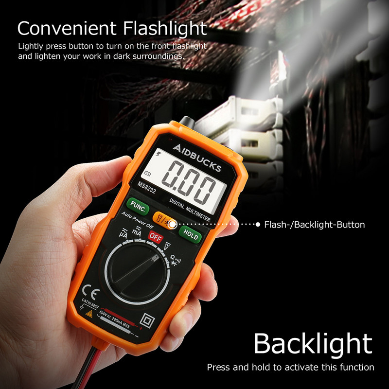 Digitális multiméter LCD háttérvilágítás Hordozható multiméter AC/DC ampermérő Voltmérő Ohmmérő Feszültségmérő Multiméter, mint az XL830L