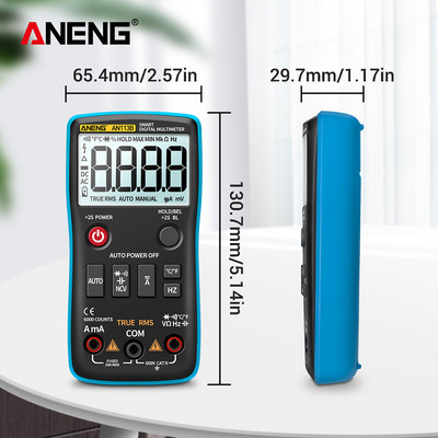 LCD-multiméter feszültség 6000 számlál ampermérő kapacitásmérés Könnyen szállítható könnyű eszközök az ANENG AN113B-hez