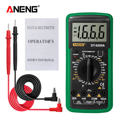 DT9205A Πολύμετρο Ψηφιακό AC/DC Transistor Tester Electrical Esr NCV Test Meter Profesional Analog Auto Range Multimetro