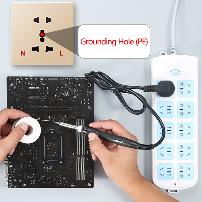 DTBD 80W didelės galios elektrinis lituoklis, pastovi temperatūra 550 ℃, skirta suvirinimo litavimo taisymo pieštuko įrankiams 220 V JAV / ES kištukas