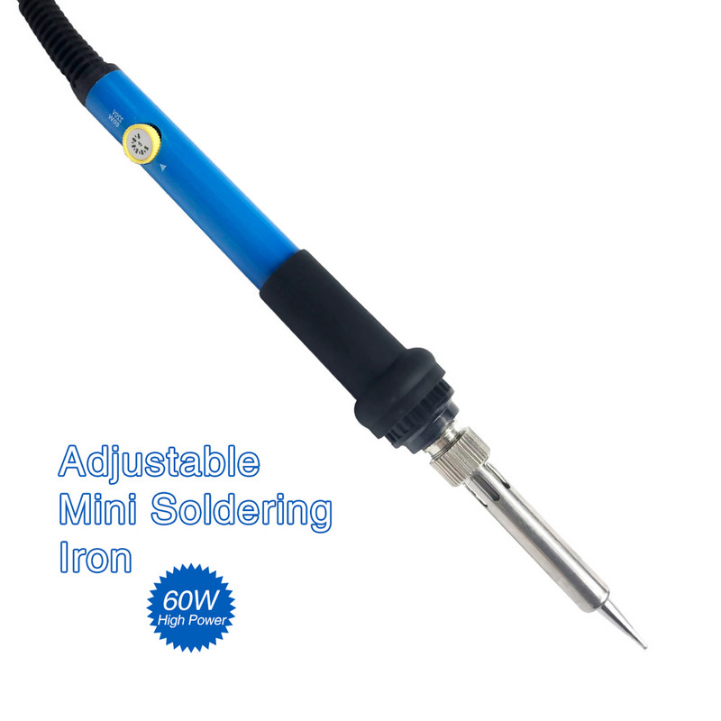 Regulējams 110/220V 60 W temperatūras elektriskais lodāmurs, kas ātri uzsilst mazo elektronisko ierīču metināšanas rīkam ASV/ES/UK/AU