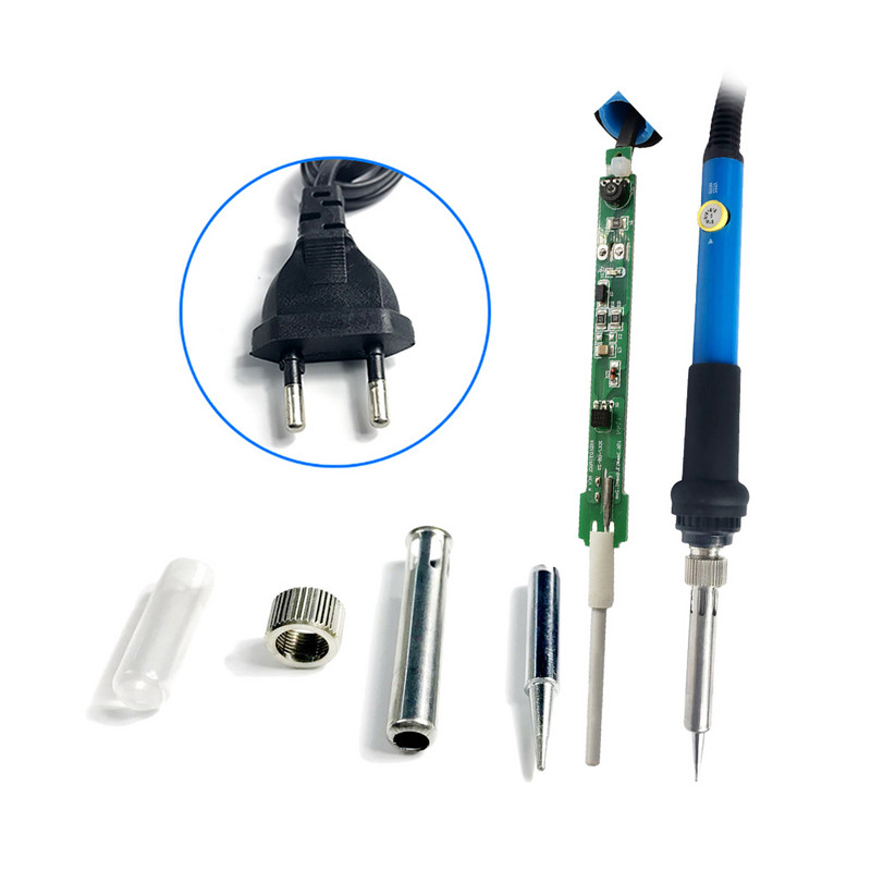 Regulējams 110/220V 60 W temperatūras elektriskais lodāmurs, kas ātri uzsilst mazo elektronisko ierīču metināšanas rīkam ASV/ES/UK/AU