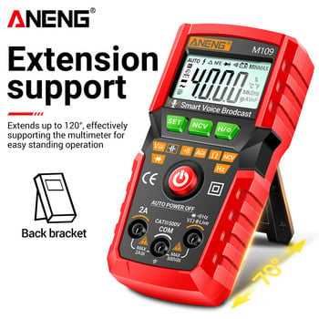 ANENG M109 Ψηφιακό Πολύμετρο 4000 AC/DC Voice Broadcast Electrical Instruments Tester Auto Multimetro Profesional Meter