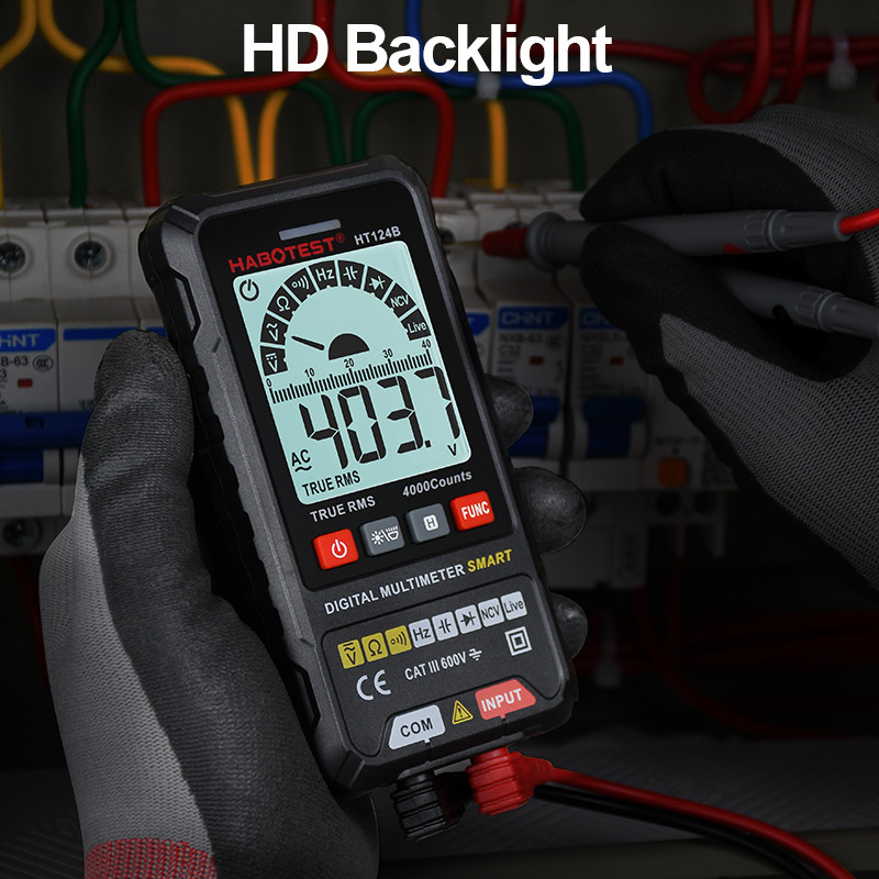 HT125B Έξυπνο Πολύμετρο Ψηφιακό AC DC 600V Τάση μετρητή διόδου TRMS Ohm Hz Αισθητήρας δοκιμής πυκνωτή βολτόμετρο Ηλεκτρικά εργαλεία