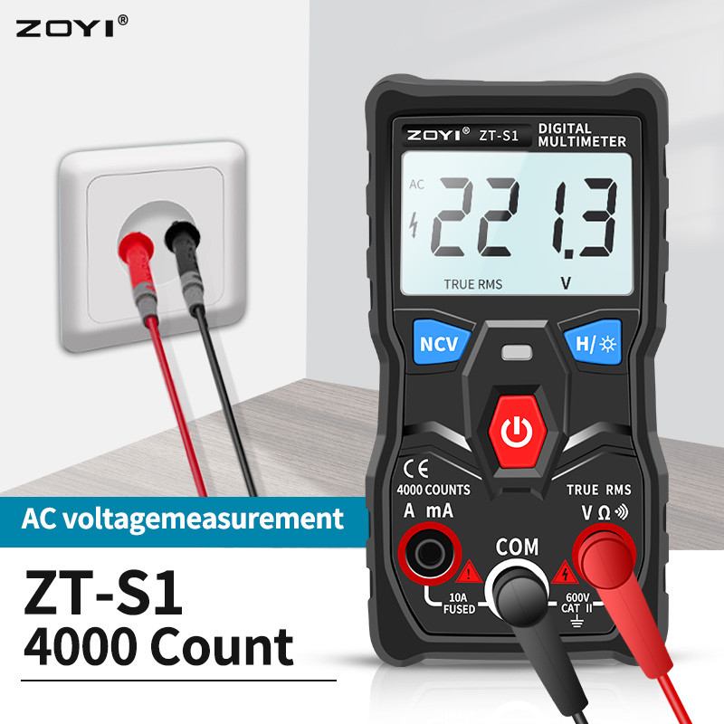 Multimetrul digital ZOYI S1/2/3 tester autoranging True rms automotriz Mmultimetro cu NCV LCD iluminare din spate Lanterna ca RM403B