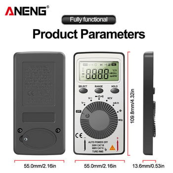 ANENG Mini Digital Multimeter Test Leads Tester DC/AC τάσης ρεύματος Lcr Meter Pocket Professional Testers with Test Lead