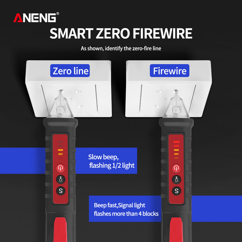 VD802 mittekontaktne pinge detektor, kaasaskantav vahelduvvoolu tester NCV tundlikkuse pliiatsi stiilis elektriindikaator LED pinge detektor