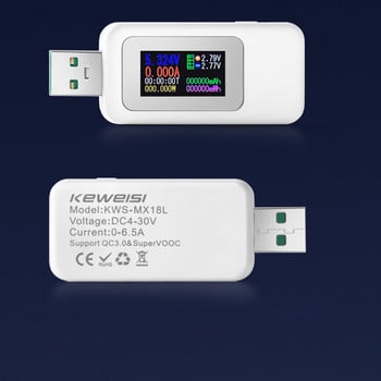 10 σε 1 Δοκιμαστή USB DC ρεύματος 4-30V Μετρητής τάσης Χρονισμός Αμπερόμετρο Ψηφιακό μόνιτορ Ένδειξη ισχύος διακοπής Τραπεζικός φορτιστής