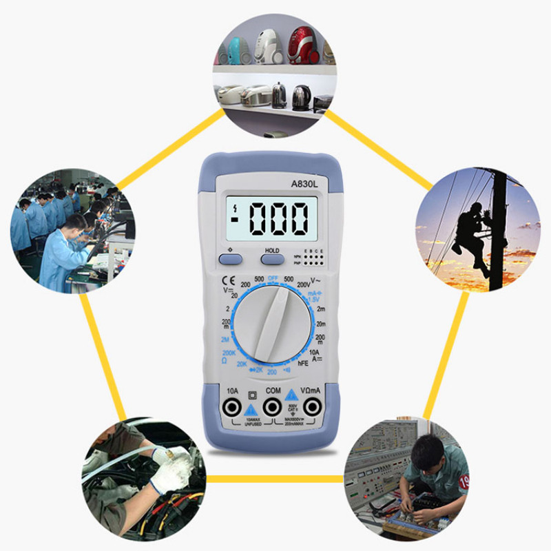 A830L LCD digitaalne multimeeter alalisvoolu vahelduvpinge dioodi sageduse multifunktsionaalse volti testeri test Voolu Voltmeeter Ampermeetri mõõtur