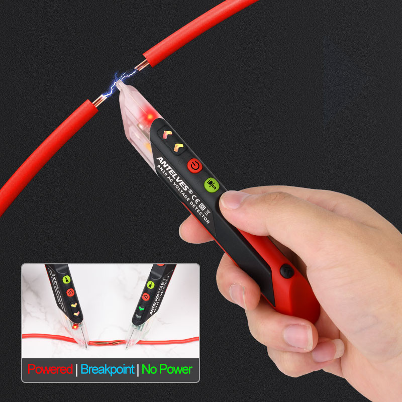 AN19 Detector de tensiune AC fără contact Pen Test în timp real Senzor electric Tester de detectare a punctului de rupere 12-1000V Sensibilitate reglabil