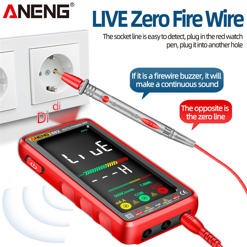 Multimetru invers ANENG 682 Smart VA Ampermetru AC/DC Tester de tensiune Tester electric reîncărcabil pentru diode Ohm Instrumente pentru electrician