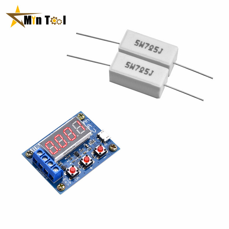 Micro USB ZB2L3 18650 ličio jonų ličio baterijos talpos testeris + atsparumo švino ir rūgšties akumuliatoriaus talpos matuoklio iškrovos testeris