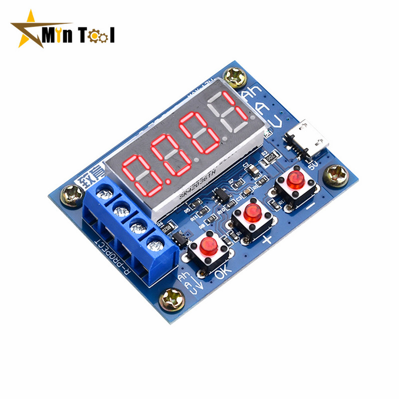 Micro USB ZB2L3 18650 ličio jonų ličio baterijos talpos testeris + atsparumo švino ir rūgšties akumuliatoriaus talpos matuoklio iškrovos testeris