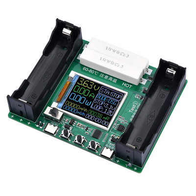 C típusú LCD-kijelző 18650 lítium akkumulátor kapacitás teszter MAh MWh digitális akkumulátor teljesítmény érzékelő modul 18650 akkumulátor teszter