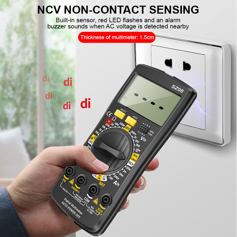 ANENG SZ08 Digitális Multiméter Professzionális Multiméter Automatikus Voltmérő AC DC 220VR Ellenállási kézi teszterek Multimetriás multiméterek