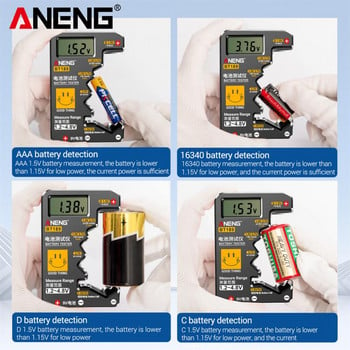 ANENG BT189 Цифров тестер за батерии LCD дисплей 9V 1.5V Универсален бутон Тестер за батерии Волтов капацитет Детектор Капацитивни инструменти